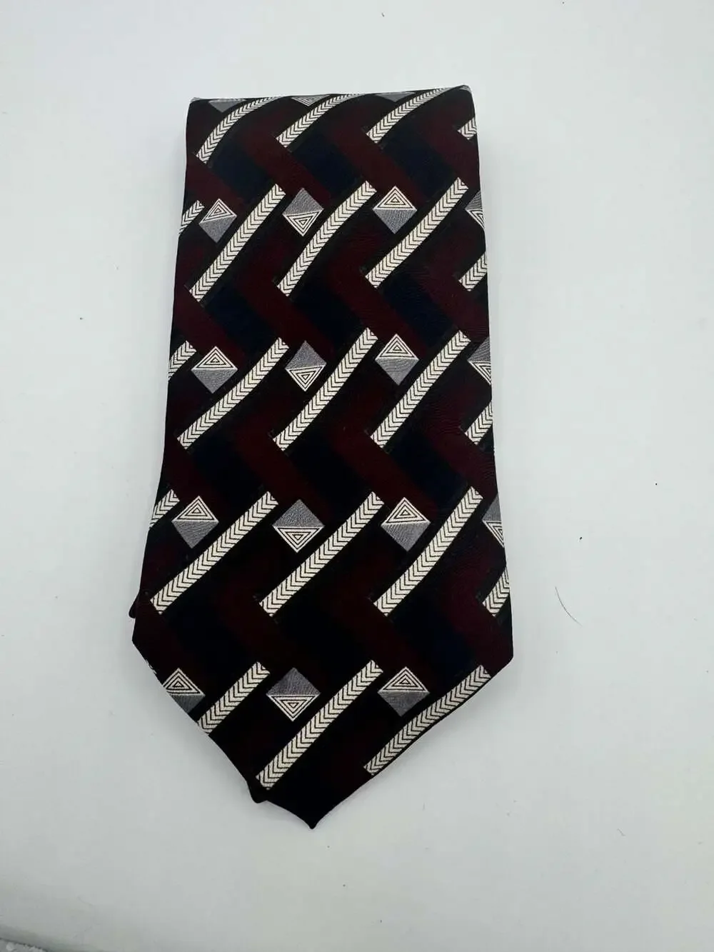 Franco Ventura Venezia Men's 100% Silk Geometric Pattern Necktie
